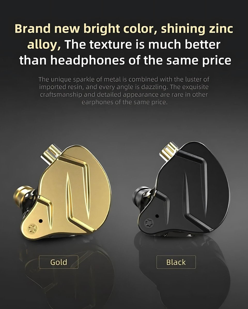 KZ ZSN Pro X HIFI Hybrid In-Ear Monitor Earphones' shining zinc alloy brand new bright color