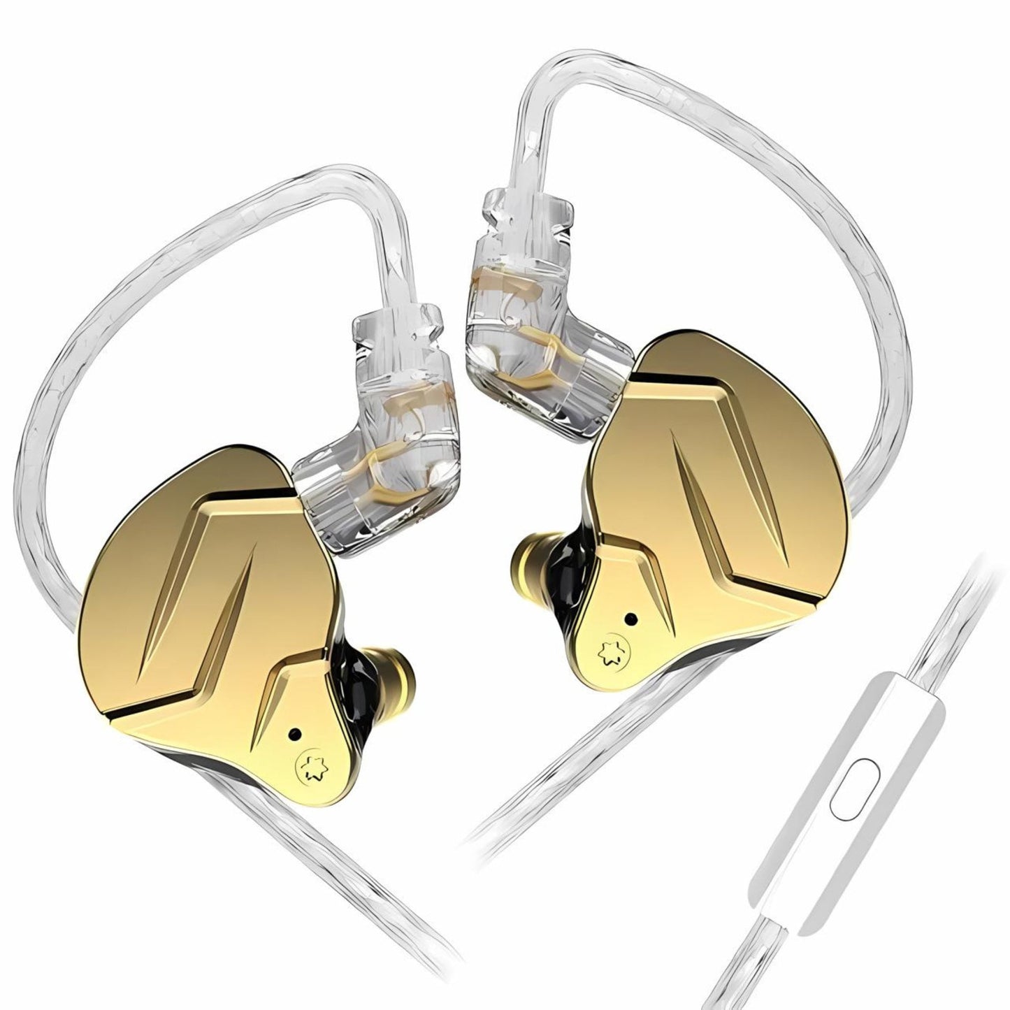 Stylish and Durable Metallic Earphones KZ ZSN Pro X gold with mic