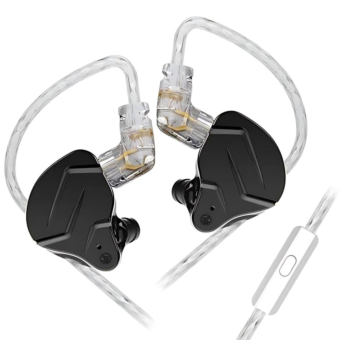 Stylish and Durable Metallic Earphones KZ ZSN Pro X black with mic