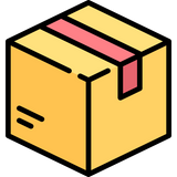 a yellow box in isometric view with red tape taped at the top made by Freepik at Flaticon.com