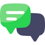 two speech bubbles that are green and dark gray made by Sonnycandra at Flaticon.com